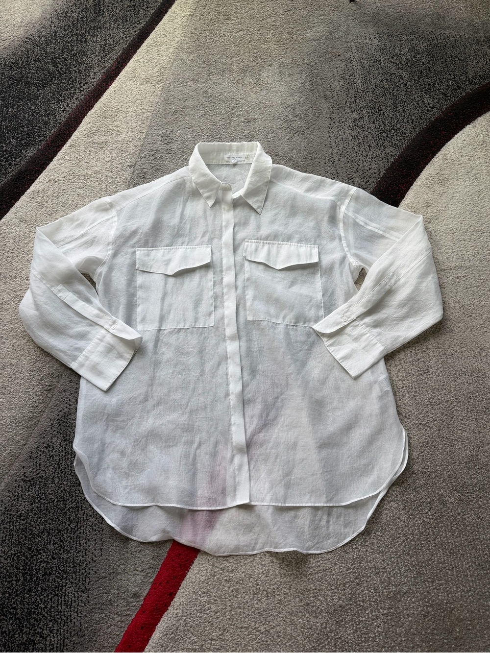 Grey Lab Anthropologie White Sheer Oversized Shirt